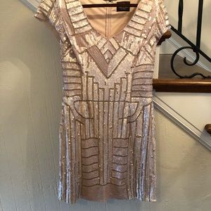 Gorgeous blush sequin cocktail dress